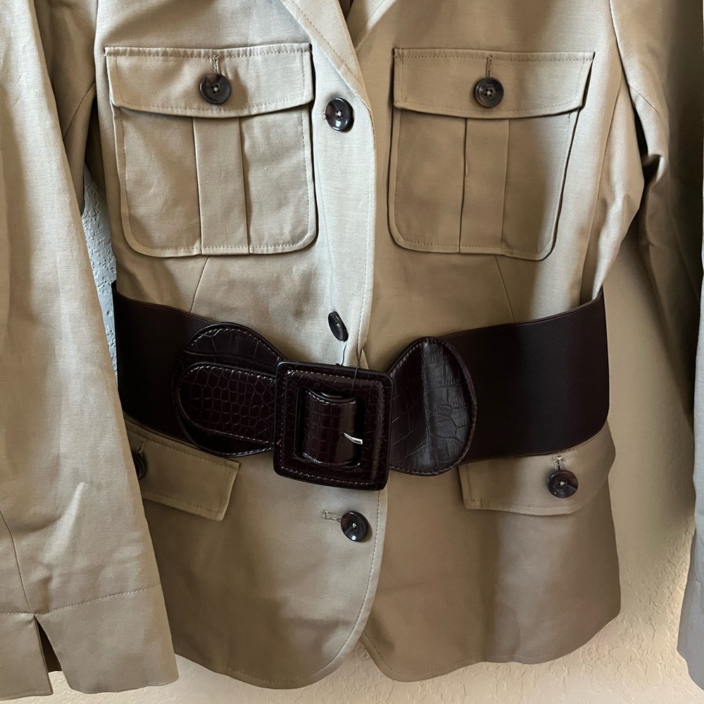 Worthington Women’s Jacket | Size M | Heritage Khaki | Belted | New With Tags - Picture 5 of 16